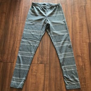 OLD NAVY MEDIUM GRAY/WHITE/BLACK LEGGINGS